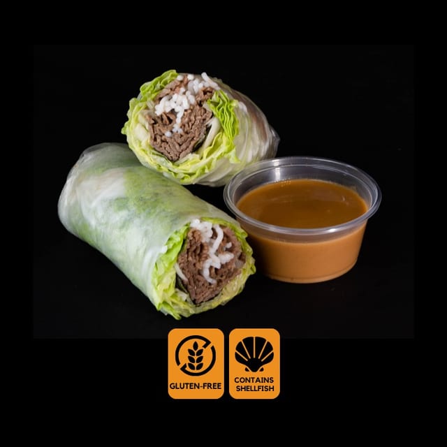 Pasture Raised Steak Spring Rolls.