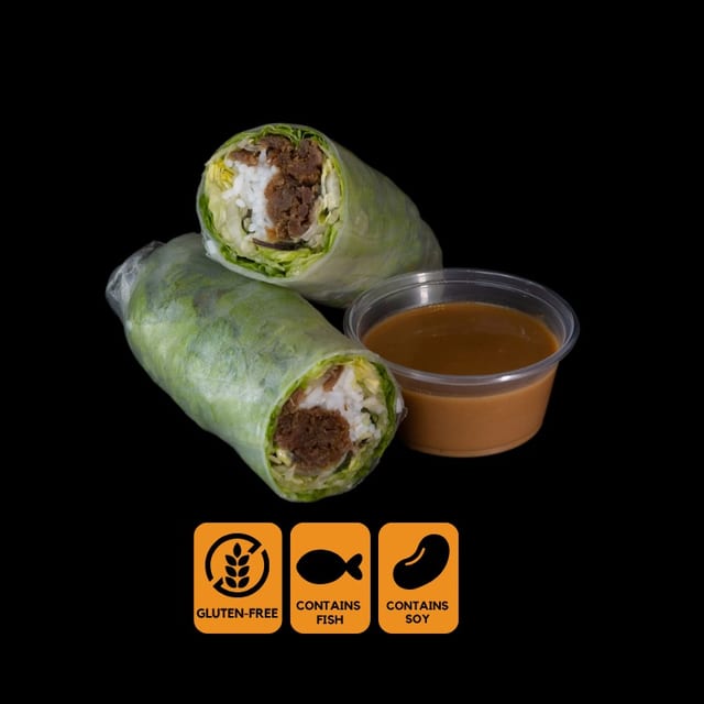 All Natural Lemongrass Pork Spring Rolls.