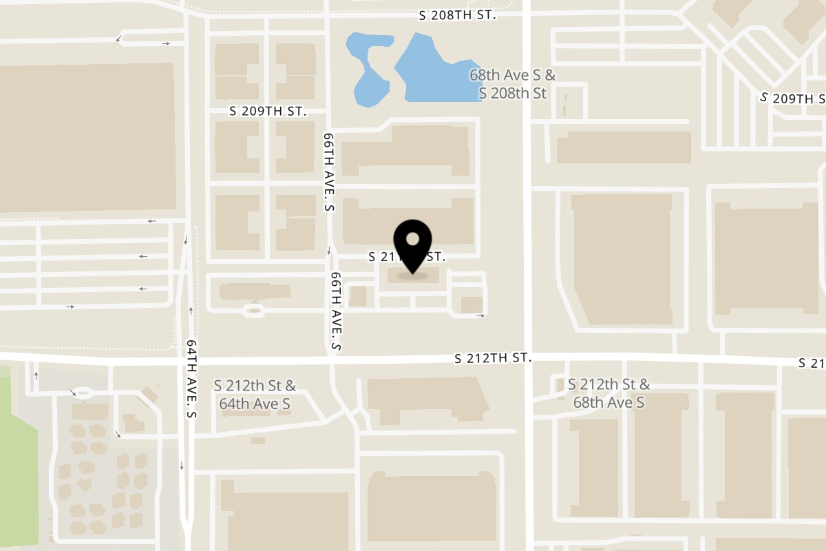 Map showing the location of Vinason Pho Kitchen Kent on 6621 S 211th St in Kent