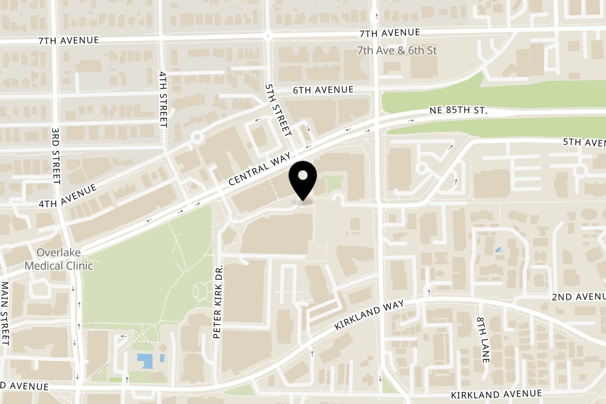 Map showing the location of Vinason Pho Kitchen Kirkland on 499 Urban Plz in Kirkland